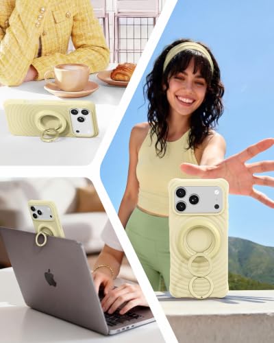 SYNCWIRE Magnetic Phone Ring Holder, for MagSafe Phone Grip Stand Kickstand - color: Milk Banana