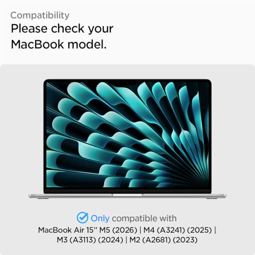 Spigen GlasTR Slim Screen Protector for MacBook Air 15" M2-M5 (2022-2026) | 9H+ Tempered glass, Scratch resistance, GlasTR Slim, Lab-tested 100% clarity, Precise cutout, Case-friendly, 1Pack - size: 15 inch