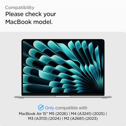 Spigen GlasTR Slim Screen Protector for MacBook Air 15" M2-M5 (2022-2026) | 9H+ Tempered glass, Scratch resistance, GlasTR Slim, Lab-tested 100% clarity, Precise cutout, Case-friendly, 1Pack - size: 15 inch