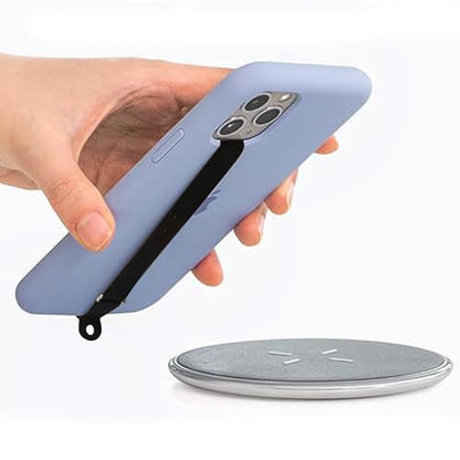 2-in-1 Bilymate Silicone Phone Tether Tabs & Holder Strap Anti-Lost Finger Grip Lanyard for Phones 2 Pack(Black+Blue)