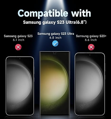 MAGIC JOHN 2 Pack for Samsung Galaxy S23 Ultra Screen Protector, 6.8 inch | PET Film Material Not Glass, 3D Curved, 100% Fingerprint ID Compatible, Easy Installation, Shock-Resistant, Scratch Proof