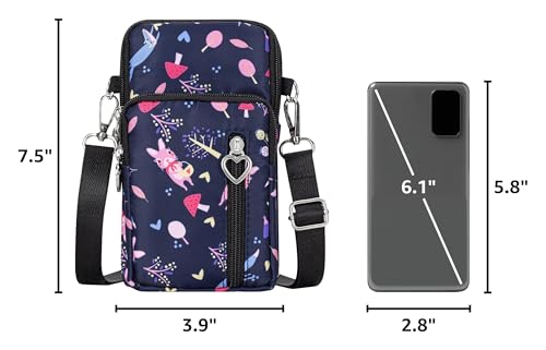 BIAOTIE Lightweight Small Crossbody bags Cell Phone Purses Travel Pouch Shoulder Bag for Women - color: Black Mushroom