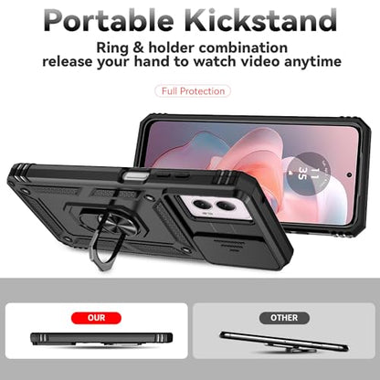 SunStory for Motorola Moto G Power 5G 2024 Case with Kickstand,Black - color: Black