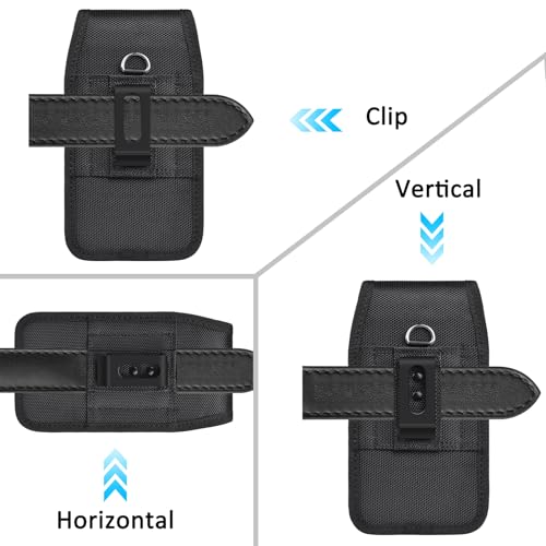 Cell Phone Holster with Card Holder Pouch Belt Clip Men for iPhone 17 16 15 14 13 12 11 Pro 16e Samsung Galaxy S25 S24 S23 S22 S21, M-Black - color: Black, size: M