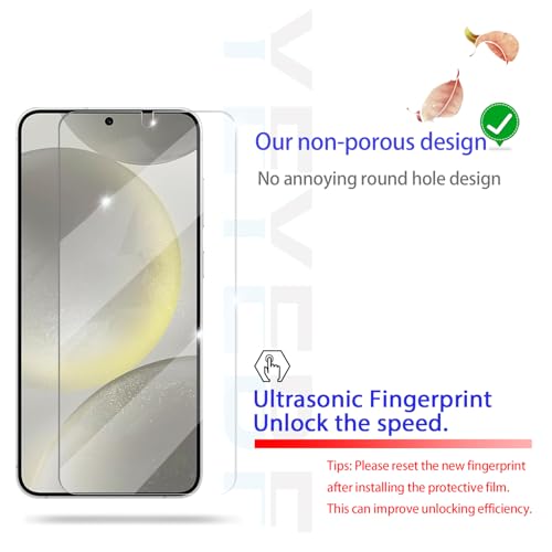 Galaxy S24 Screen Protector + Camera Lens Protector, [2 +2 Pack] [Ultrasonic Fingerprint Unlock] [Case Friendly] Full Coverage Tempered Glass Screen Protector For Samsung Galaxy S24 - size: Galaxy S24