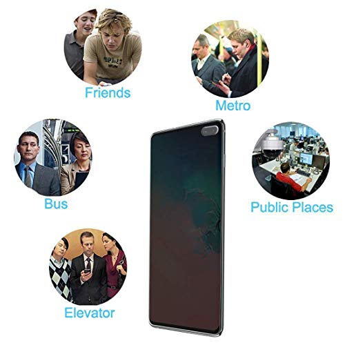 Galaxy S10 Plus Privacy Screen Protector, Self Healing Support Fingerprint Unlocking Full Coverage Flexible Film, 2-Way Anti Spy Nano Shield for Samsung Galaxy S10 Plus / S10+, 2 Pack