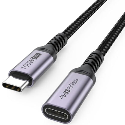 USB C Extension Cable 6.6ft, 4K@60Hz Video/10Gbps Data Transfer/100W Charge - size: 6.6 Feet