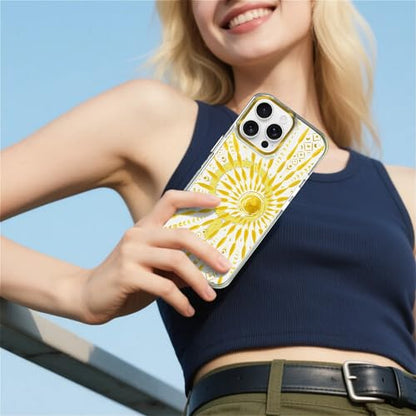 VisEnt Clear Case for iPhone 14 Pro Max, Magnetic Phone Case, Transparent Slim Cover, Military Grade Protection, Shockproof, Anti-Yellowing, Scratch Resistant, Folk Gold Sun - color: Folk Gold Sun, size: Iphone 14 Pro Max