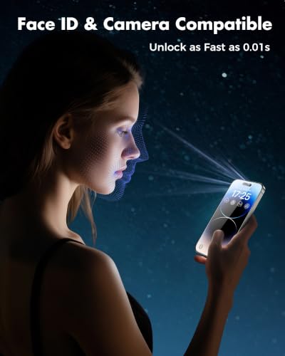 UNBREAKcable 2PCS Screen Protector for iPhone 14 Pro Max - 1 Privacy Tempered Glass+1 Clear Glass Double Shatterproof [Installation Frame] [9H Hardness] [Case Friendly] Anti-Scratch iPhone 6.7 inch - size: iPhone 14 Pro Max