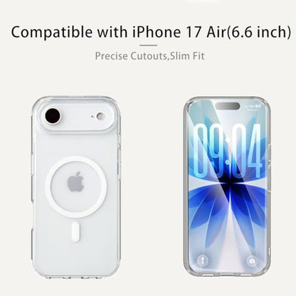 TOPF&B Magnetic Case Compatible with iPhone 17 Air,Compatible with Magsafe,Anti-Yellowing Cover,Transparent Screen Protector,Clear Case for iPhone 17 Air,Crystal Clear - size: iPhone 17 Air Magsafe Case