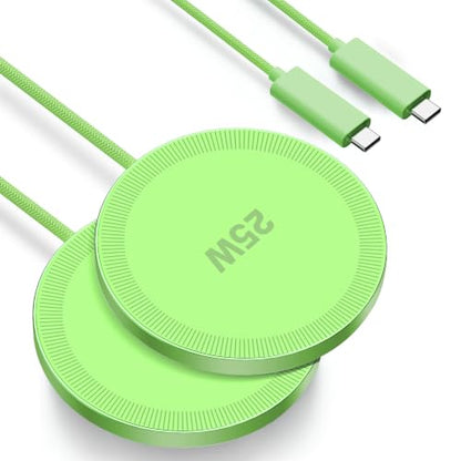 MagSafe 25W Magnetic Wireless Charger Fast Charging Pad for iPhone - color: Light Green
