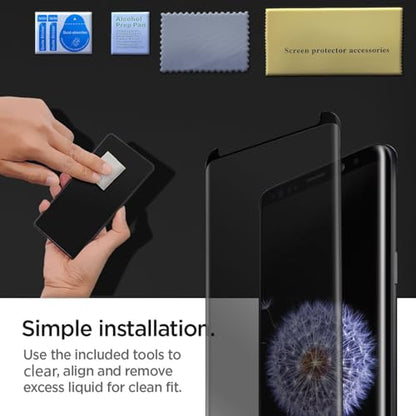 Compatible For Samsung Galaxy S8 PLUS/S9 PLUS Screen Protector Tempered Glass Privacy Anti-Spy 3D Curved Edge Case Friendly Film (4 Pack, Black)