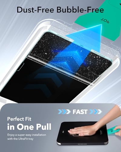 ESR 2 Pack Screen Protector for iPad Air 11 Inch M4/M3/M2, 9H Glass - size: Air 11" M4/M3/M2 (2026/2025/2024)