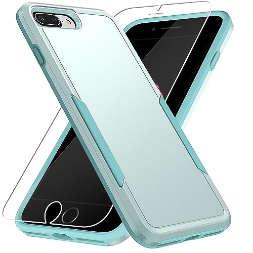 for iPhone 8 Plus Case, iPhone 7 Plus Case,with HD Screen Protector,[Military Grade Drop Tested] Heavy-Duty Tough Rugged Shockproof Protective Phone Case for iPhone 7 Plus /iPhone 8 Plus 5.5”, Green - color: Green