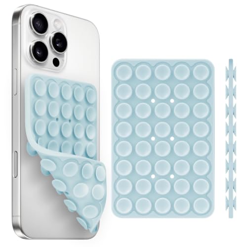 Yojaro Silicone Suction Cup Phone Case Mount Double Sided, Phone Accessories Hands-Free Strong Grip Holder for Selfies and Videos, Silicon Phone Stand for iPhone and Android Light Blue - color: Light blue