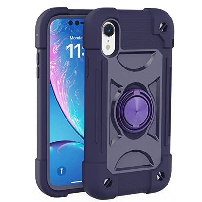 MARKILL Compatible with iPhone Xs Max Case 6.5 Inch with Ring Stand, Heavy-Duty Military Grade Shockproof Phone Cover with for iPhone Xs Max. - color: Deep Purple, size: iPhone XS Max 6.5"