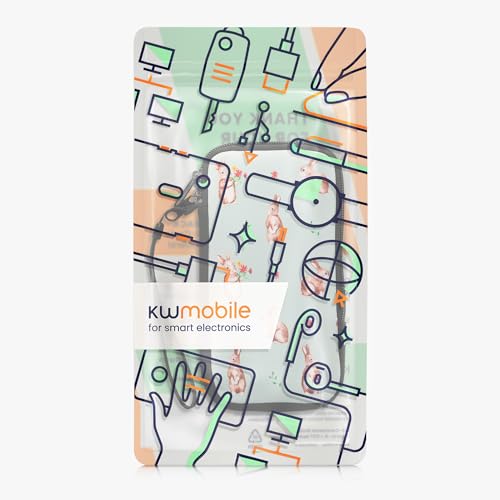 kwmobile Neoprene Sleeve for Smartphone Size XXL - 7" - Shock Absorbing Pouch Case - Protective Phone Bag - Rabbits and Flowers White/Brown/Gray Green - style: Rabbits and Flowers 02-05-172