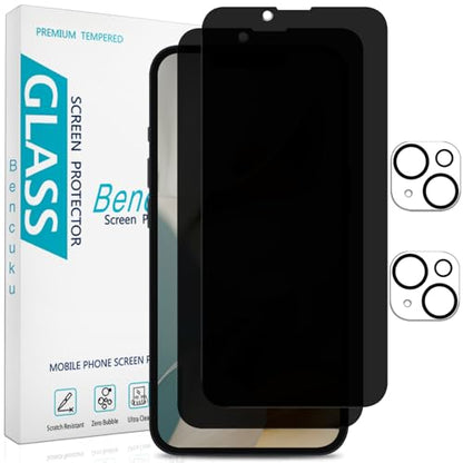 2+2 Pack Privacy Screen Protector for iPhone 14 Tempered Glass - size: (Privacy)iPhone 14 6.1 Inch