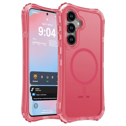 WRJ Magnetic Matte for Samsung Galaxy S26 FE Case,Samsung S25 FE Case [Fit for MagSafe][Military Grade Drop Protection] Translucent Shockproof Protective Phone Case-Peach Pink - color: Peach Pink, style: Matte