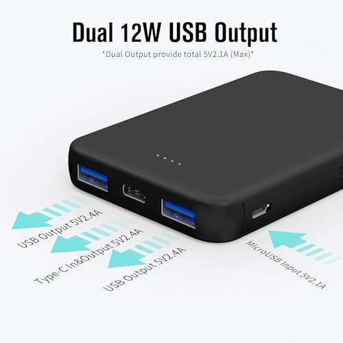 S22 Portable Charger, Mini Colorful Power Bank, PowerNano, 5000mAh External Battery Pack Compatible with iPhone 15/14/13/12/11/X All Series and Android Phone,Blue - color: blue