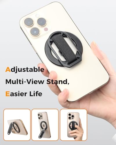 SUPERONE for MagSafe Phone Grip Kickstand, Removable Magnetic Ring Holder - color: Dark Gray