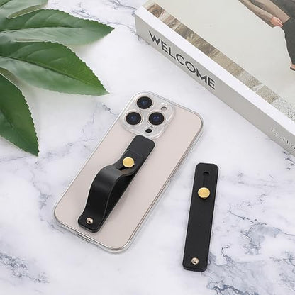 Ymapinc 2Pcs Phone Case Holder Strap, Phone Loops for Back of Phone Black Silicone Kickstand Cell Phone Strap Grip Holder for Most Mobile Phones and Cell Phone Case - color: Black