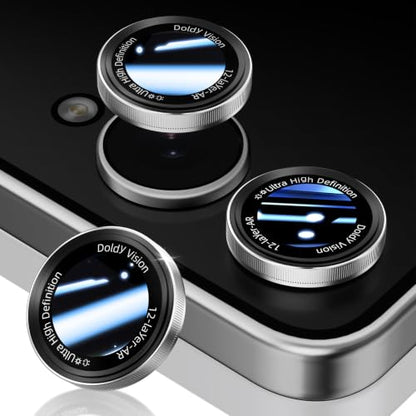 HelloDeere for Samsung Galaxy Z Flip 8 Camera Lens Protector, Military-Grade 9H+ Tempered Glass with AR Optical Tech HD Anti-Glare Anti-Scratch Metal Individual Ring Easy Install Case Friendly, Silver - color: Z Flip 8 (Silver)