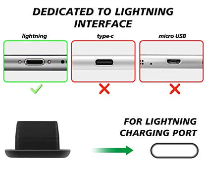 CaseBuy 10x Anti Dust Plugs Compatible with iPhone 14, 14 Pro Max, 13, 13 Pro, 12, 12 Pro Max, 11, 11 Pro, X, XS, XR, 8, 7, iPhone Charging Port Dust Cover | Silicone iPhone Dust Plugs, Black - size: 10PACK