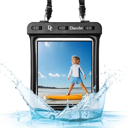 [6.5"x5.9"] DIACUBE Waterproof Phone Pouch For Wide-Screen Foldable Phone - Samsung Galaxy Z Fold/Google Pixel Fold/Huawei Folding , IPX8 Floating Waterproof Phone Case, Must-Have Beach Essentials