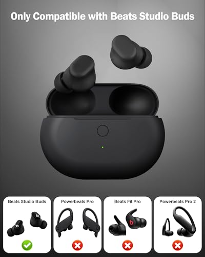Charging Case Replacement for Beats Studio Buds - Earbuds Charger Case with Bluetooth Pairing Sync Button, 660mAh Battery (Earbuds Not Included) - color: Beats Studio Buds Black