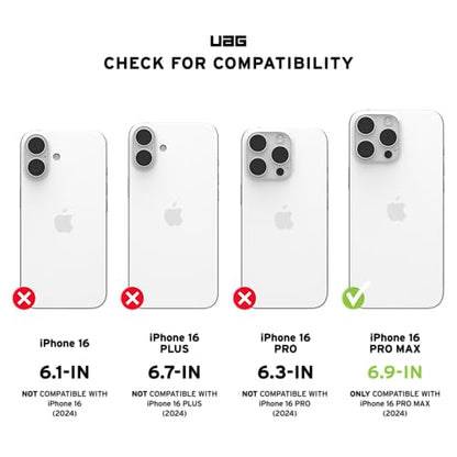 URBAN ARMOR GEAR UAG Designed for iPhone 16 Pro Max Case 6.9" Pathfinder - Compatible with MagSafe Charging Rugged Shockproof Anti-Slip Military Grade Protective Cover, Black