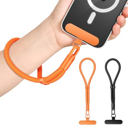 MoKo Phone Wrist Strap Anti-theft, Adjustable Phone Wrist Lanyard - color: Orange & Black