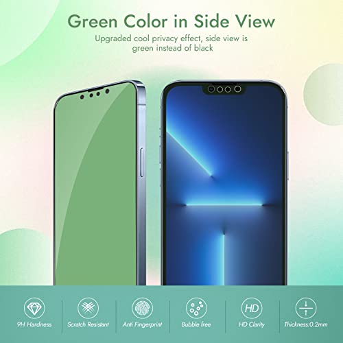 [3 Pack] for iPhone 13 Pro Max Green Privacy Screen Protector - size: iPhone 13 Pro Max/14 Plus