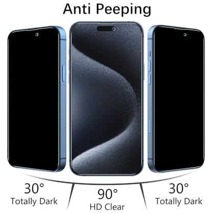 MAYtobe 2-Pack Screen Protector for iPhone 15 Pro, iPhone 15 Tempered Glass - size: iPhone 15 Pro,15(Black)