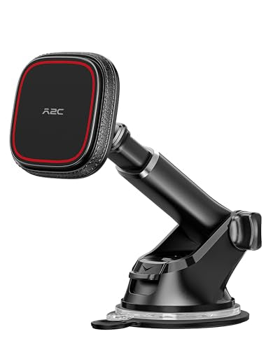 APPS2Car for MagSafe Car Mount, Dashboard & Windshield Suction Cup Holder with Telescopic Arm, Magnetic Phone Holder for Your Car, Designed for iPhone MagSafe Case (Black-Magsafe) - color: Black-Magsafe