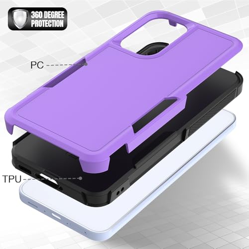 for Samsung Galaxy A37 / Galaxy A36 5G / Galaxy A57 5G Case: Dual Layer Protective Heavy Duty Cell Phone Cover Shockproof Rugged with Screen Protector - Military Protection Bumper Tough, Purple - color: Purple (PC) + Black (TPU)