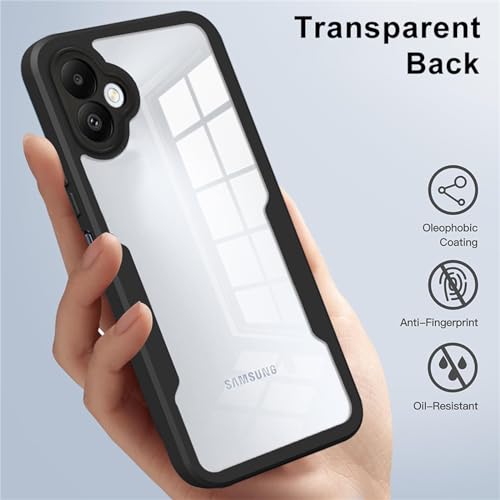 CCSamll for Samsung Galaxy A05 Case with Screen Protector QC Purple | lear Slim Shockproof Soft TPU Bumper, Full Body Protective Phone Cover, Touch Sensitive Front Case for Samsung A05 - color: Purple