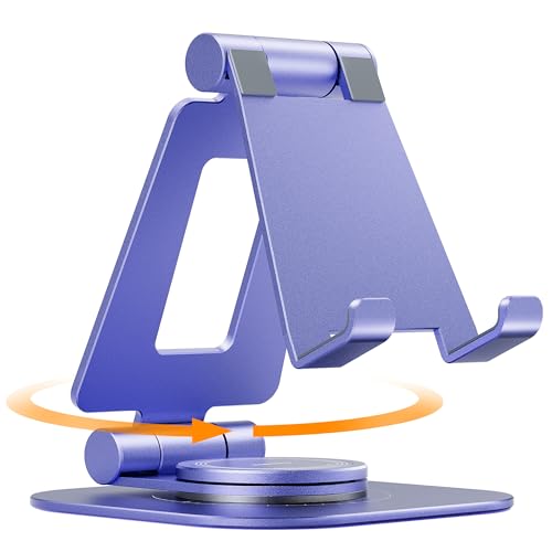 Nulaxy 360° Rotating Multi-Angle Adjustable Phone Stand, Purple - color: Purple