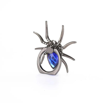Spider Shape Mobile Ring Holder Stand, 360 Degree Rotation Universal Spider Finger Kickstand with Polished Metal Phone Grip for Cell Phone (Blue) - color: Blue