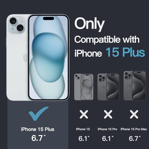 JETech Case for iPhone 15 Plus, Anti-Yellowing, Clear | Shockproof Protection, Scratch Resistant Hard PC Back, Durable Transparent TPU Bumper - color: Clear, size: iPhone 15 Plus