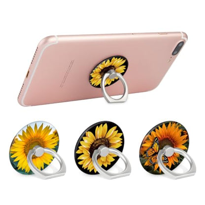 Bonoma Cell Phone Ring Holder Stand,3 -Pack 360 Rotation Sunflowers - color: Sunflowers