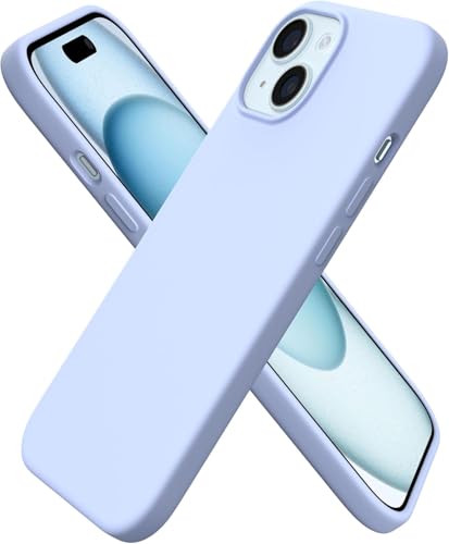 ORNARTO Compatible with iPhone 15 Case 6.1, Slim Liquid Silicone 3 Layers Full Covered Soft Gel Rubber Phone Case, Anti-Scratch Shockproof Protective Cover 6.1 Inch, Baby Blue - color: Baby Blue