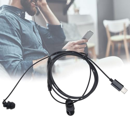 1-Pack USB Type C Single Ear Headset with Noise Reducing Microphone Call Center Headphone for Computer PC Office Communication
