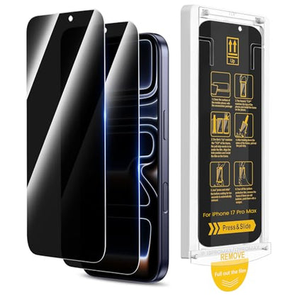 Maxdara 2 Pack for iPhone 17 Pro Max Privacy Screen Protector