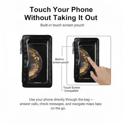 Touch Screen Phone Bag Crossbody Wristlet Clutch Water Resistant Padded Interior 3 Carry Styles Adjustable Strap Zipper Closure Fits Phones up to 6.75 Inch Compatible with iPhone 17/16/15 Pro Max