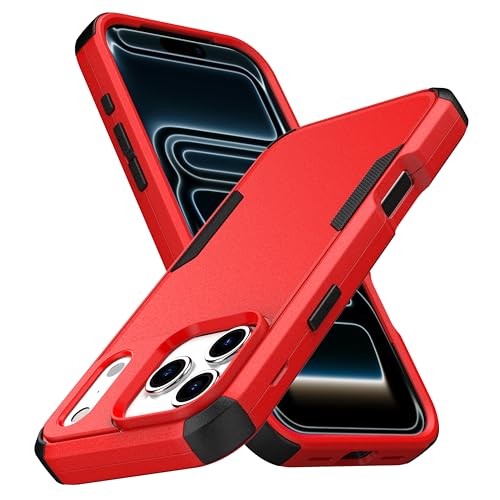 MXX for iPhone 17 Pro Case, Heavy Duty 3 in 1 Wing Design Protective Cover with MagSafe, Phone Case 2025 (Red) - color: Red, size: iPhone 17 Pro