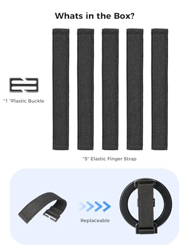 SUPERONE Replacement Elastic Finger Straps for MagSafe Phone Grip, 5-Pack