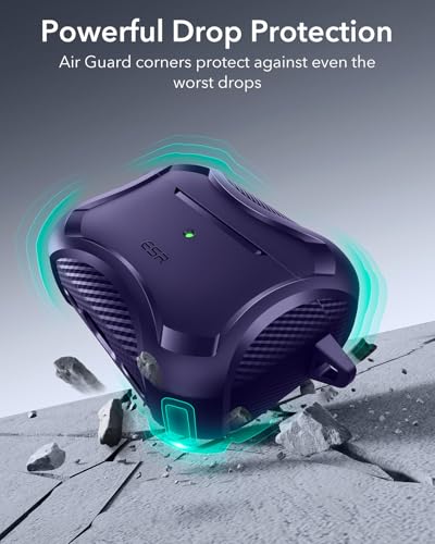 ESR for AirPods Pro 3 Case (2025), Magnetic Lid, Cyber Tough Series, Purple - color: Purple, size: AirPods Pro 3 Case