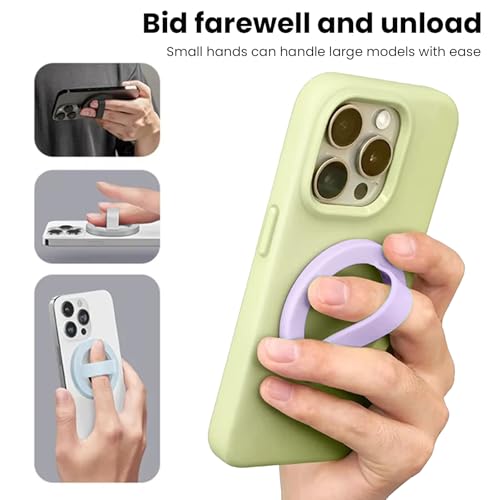 Magnetic Phone Grip Holder Thin Silicone Finger Loop Ring for iPhone - color: Lilac