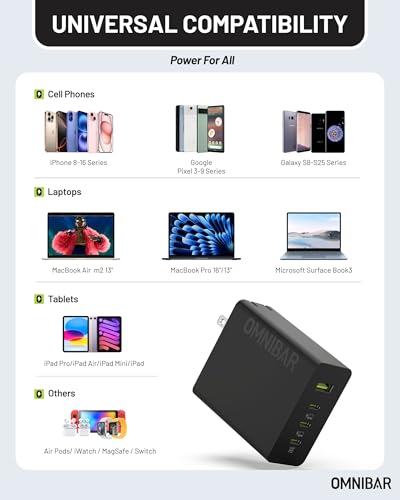 140W USB C Charger, 4-Port GaN PD3.1 PPS Fast Charger Power Adapter - color: 140W Black